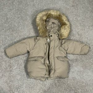 Zara down coat with hood